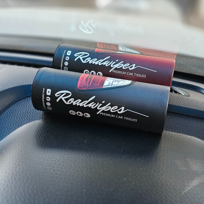 Road Wipes | Elegant Premium Cup-holder Tissue Tube | Xtra large | 60 pulls x 2 ply | 3 Nos Combo Set