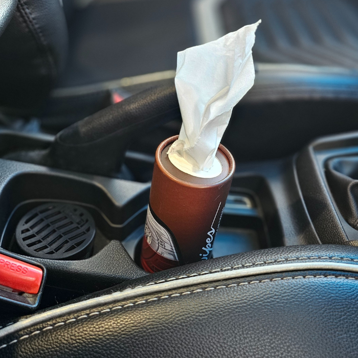 Road Wipes | Elegant Premium Cup-holder Tissue Tube | Xtra large | 60 pulls x 2 ply | 3 Nos Combo Set