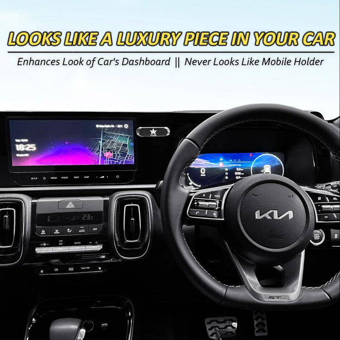 Blackstar [Original MX1 Magnetic Mobile Phone Holder for Car Dashboard/Bike/Home/Office - has Strong & Safe Magnets -Car Phone Mount Stand-Compatible with All Mobiles (MAGSAFE Incompatible) - DASH CAM INSIDER.IN