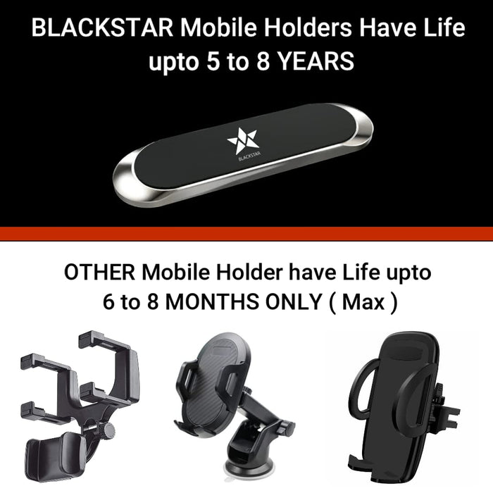 Blackstar [Original MX1 Magnetic Mobile Phone Holder for Car Dashboard/Bike/Home/Office - has Strong & Safe Magnets -Car Phone Mount Stand-Compatible with All Mobiles (MAGSAFE Incompatible) - DASH CAM INSIDER.IN