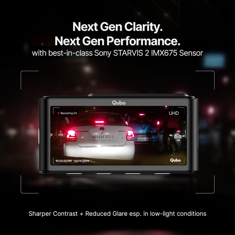 Qubo Car Dashcam Pro 3K with Sony STARVIS 2 with H/W