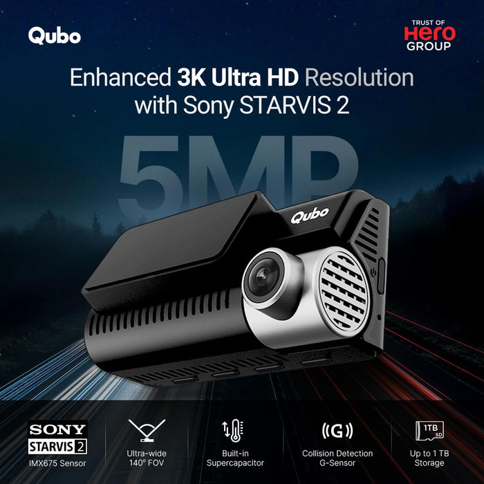 Qubo Car Dashcam Pro 3K