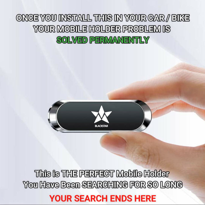 Blackstar [Original MX1 Magnetic Mobile Phone Holder for Car Dashboard/Bike/Home/Office - (MAGSAFE Incompatible)