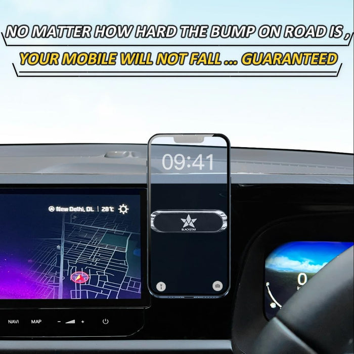 Blackstar [Original MX1 Magnetic Mobile Phone Holder for Car Dashboard/Bike/Home/Office - (MAGSAFE Incompatible)