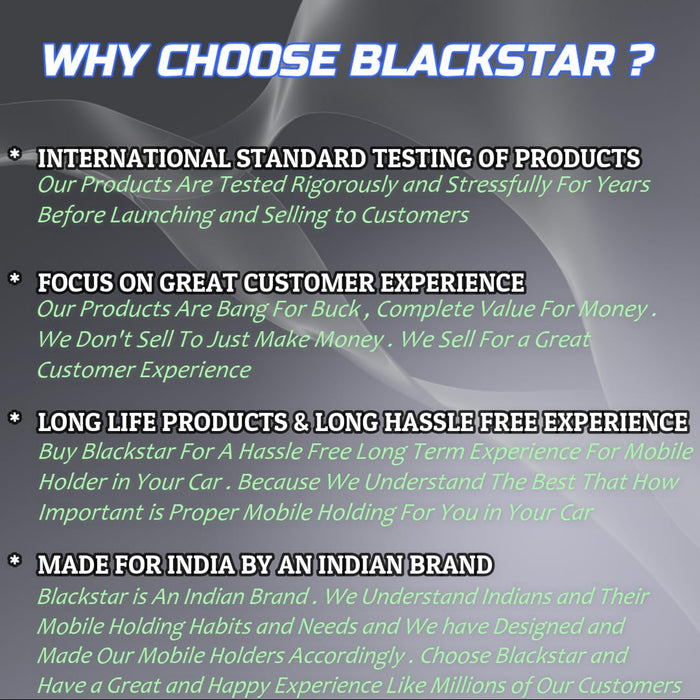 Blackstar [Original MX1 Magnetic Mobile Phone Holder for Car Dashboard/Bike/Home/Office - (MAGSAFE Incompatible)