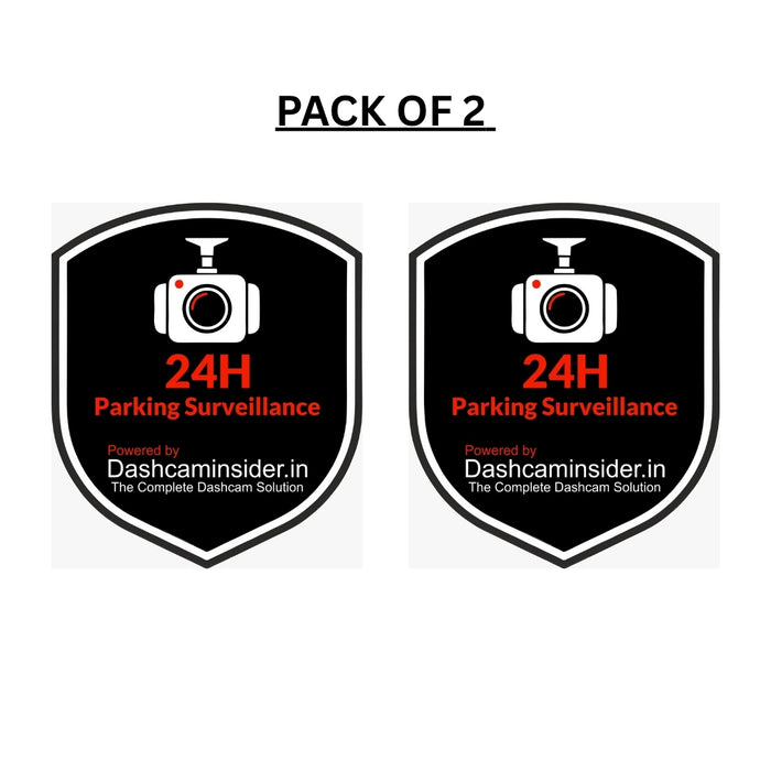 Exclusive Sticker | This Vehicle Protected By Dashcam | Embossed Weather Proof High Quality [PACK OF 2]