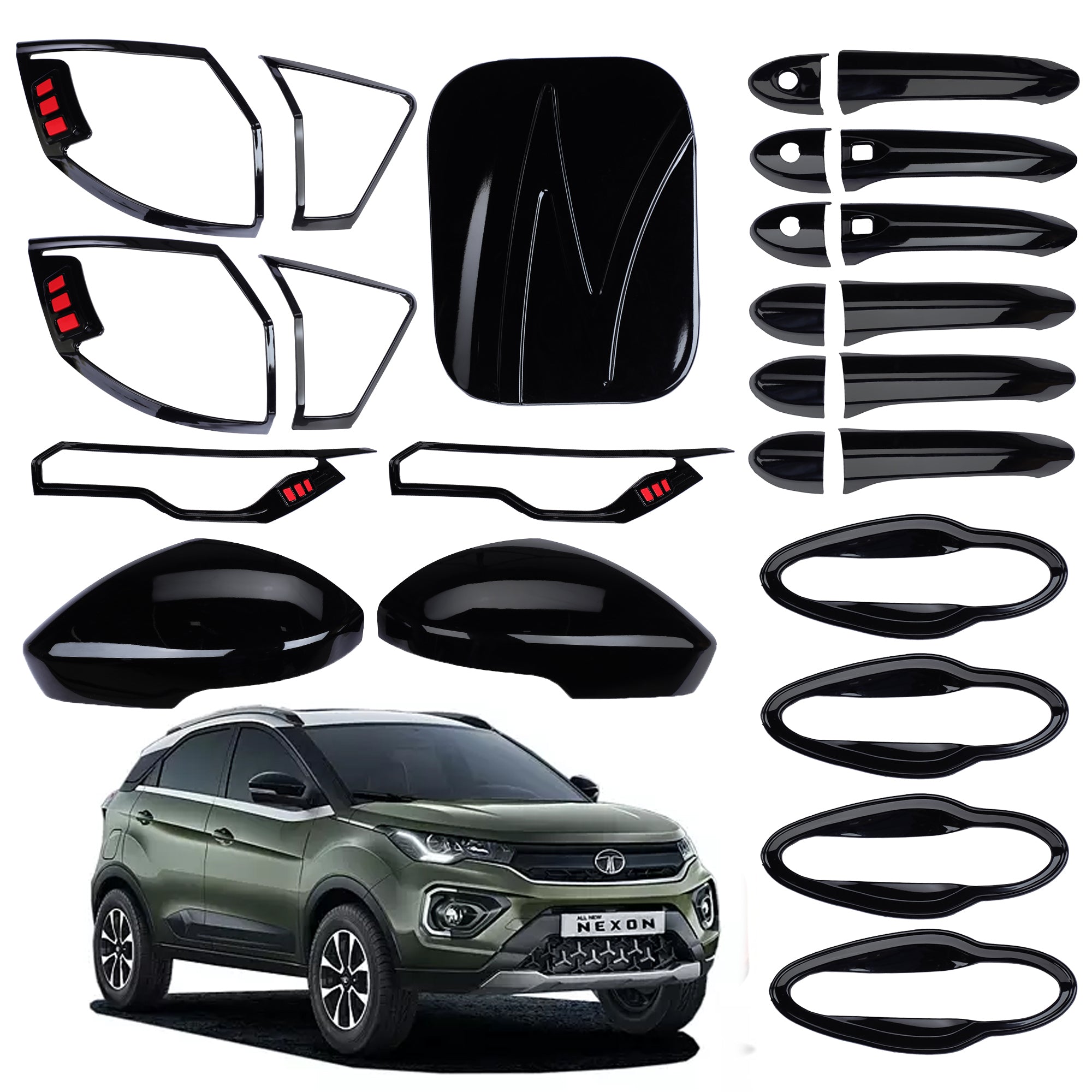 Black Applique Kit for Nexon 2020+ Set of 5 Items