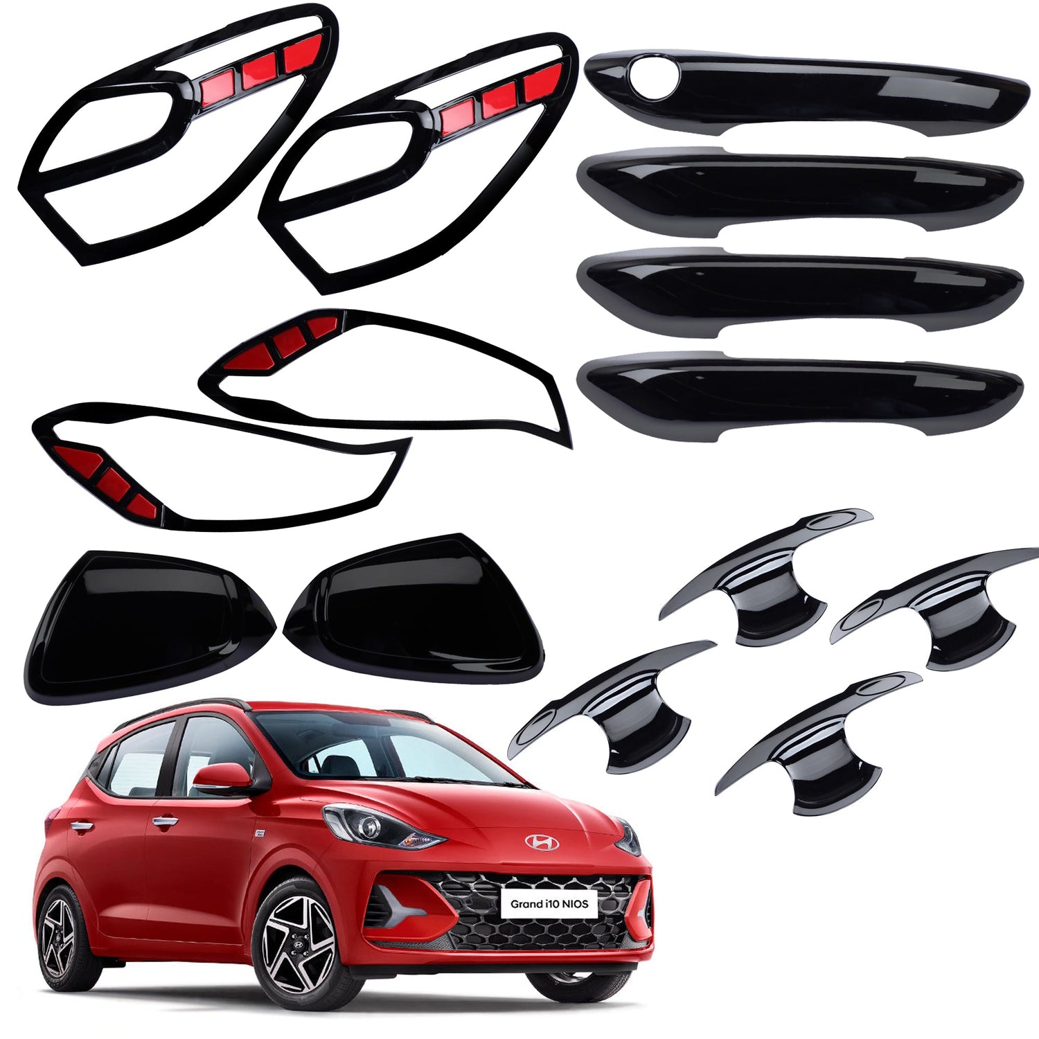 Black Applique Kit for Nios i10 2019 Set of 5 Items