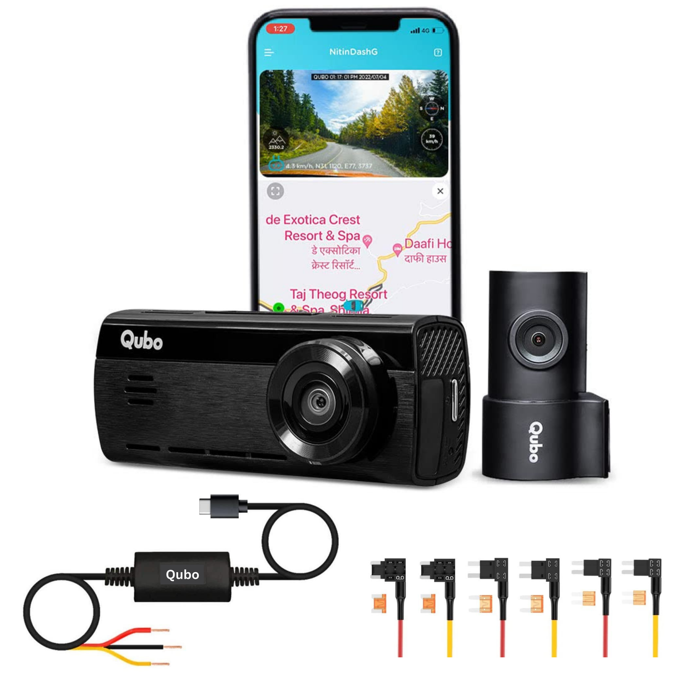 Qubo Dashcam With Hardwire Kit