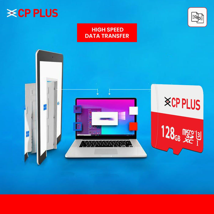 CP PLUS 128GB microSDXC Memory Card Grade UHS-3 Class 10, Up to 70 Mbps Reading & 30 Mbps Writing Speed with High Performance of Data Transfer & Lower Power Consumption for Portable Devices| CP-UM128C