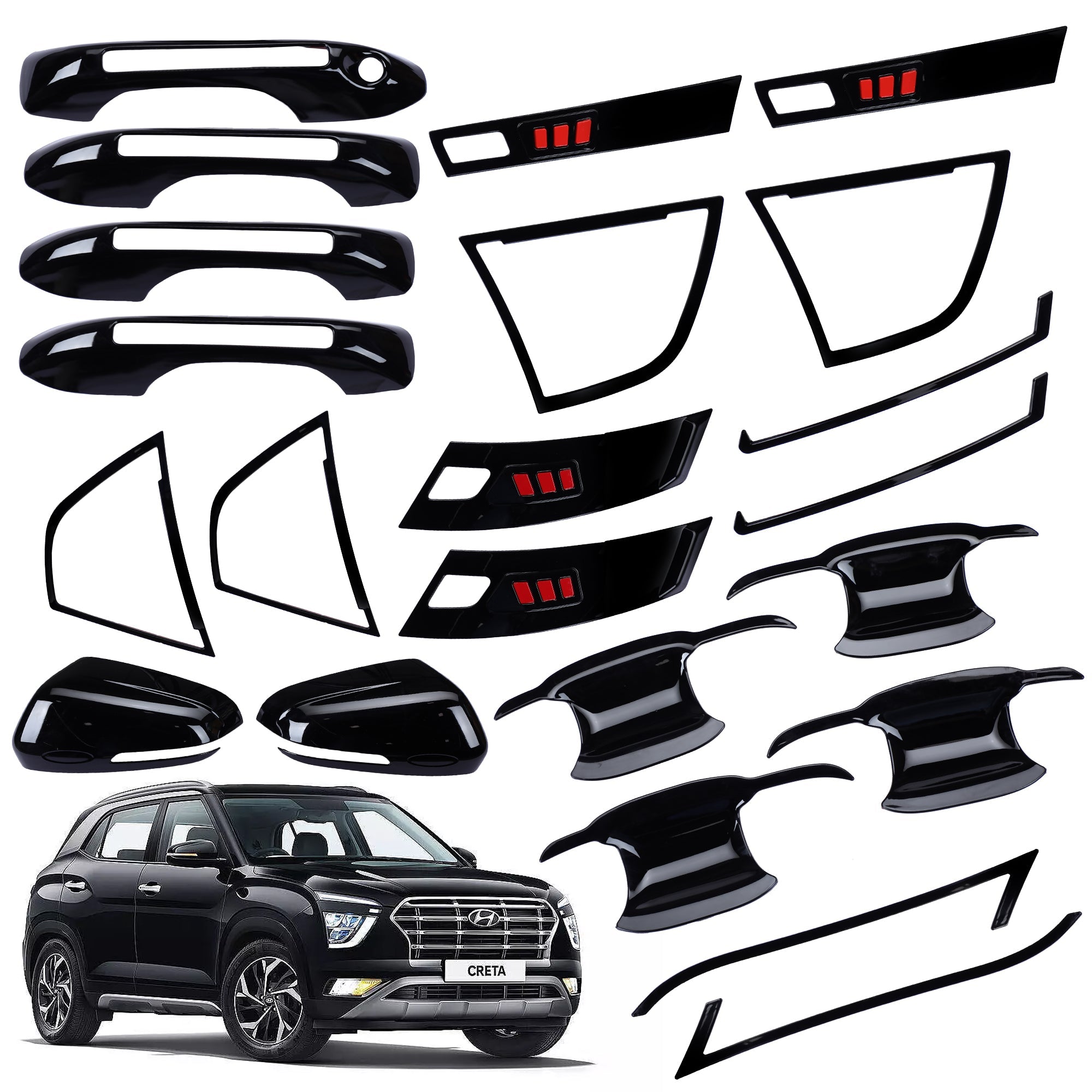 Black Applique Kit for Creta 2020+ Set of 5 Items