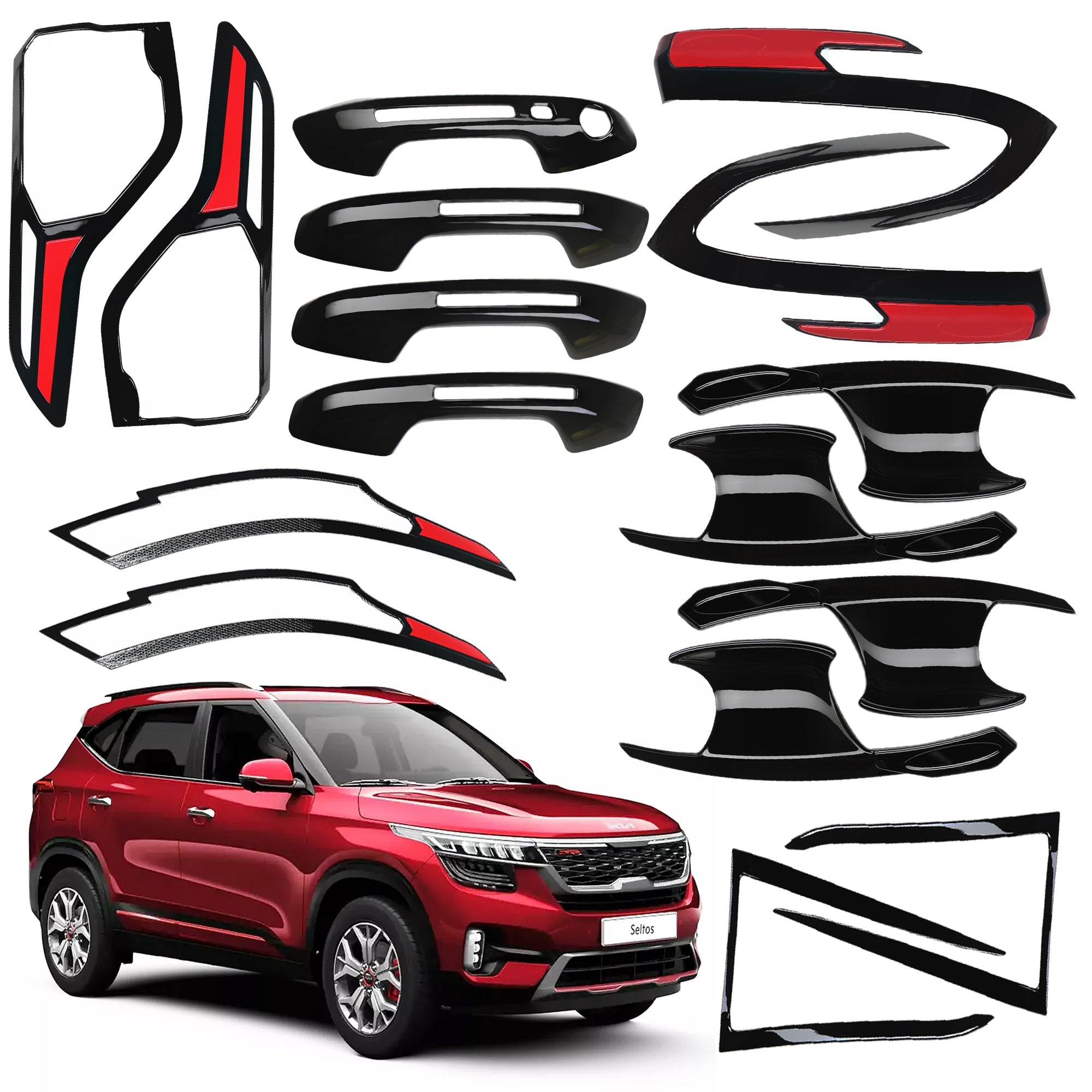 Black Applique Kit for Seltos Set of 5 Items