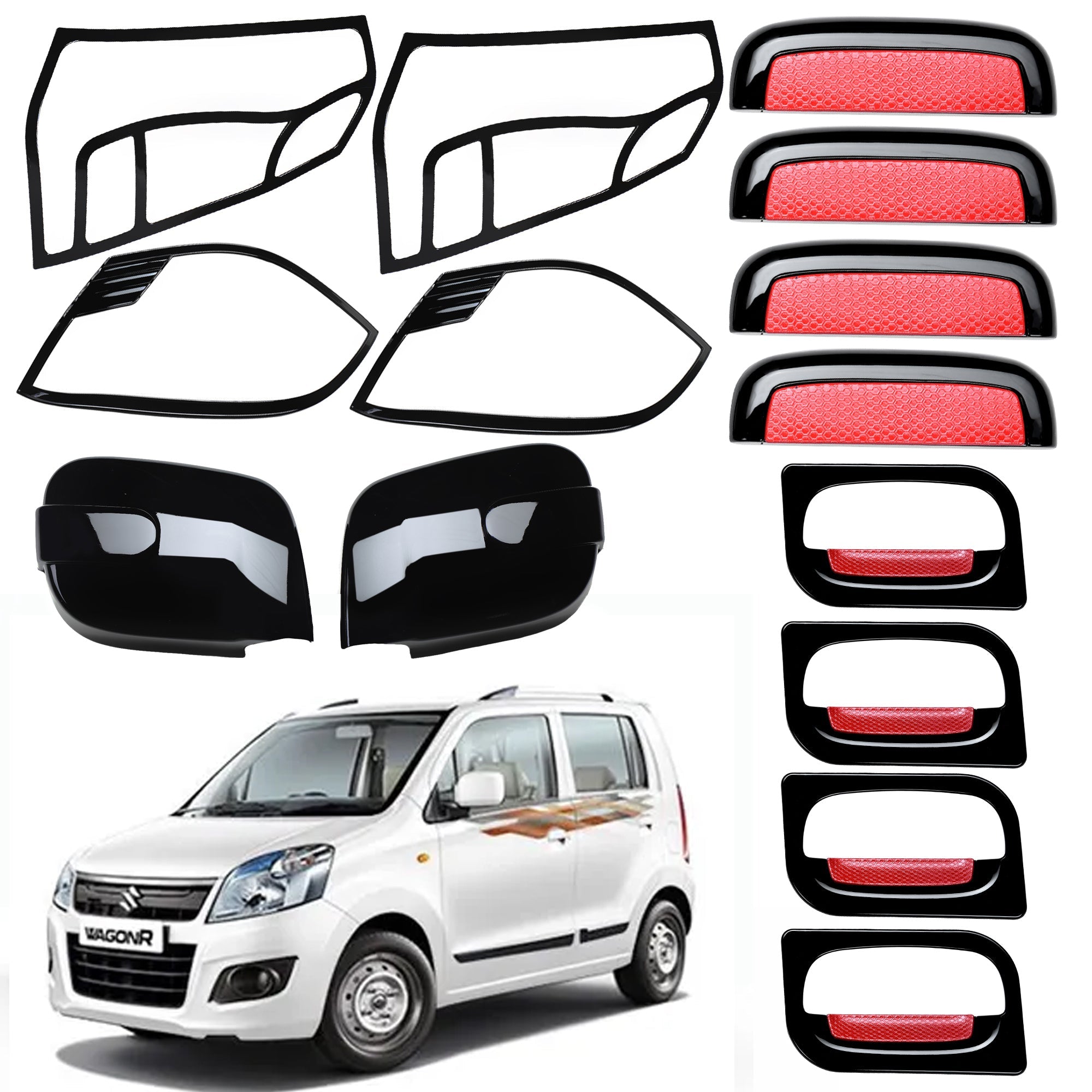 Black Applique Kit for Wagon-R 2013 Set of 5 Items