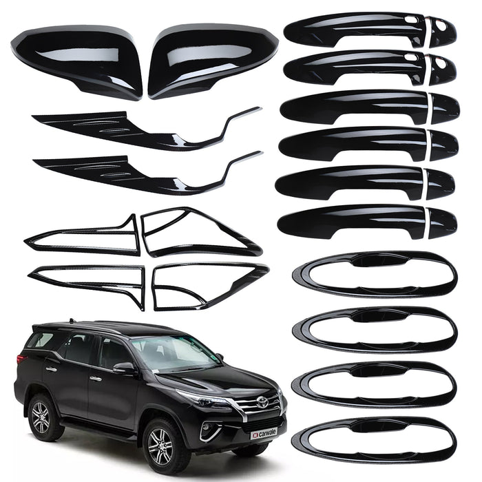Black Applique Kit for Fortuner 2016-19 Set of 5 Items