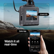 Qubo (New Launch) Car Dash Cam Pro 2.7K by Hero Group, HDR Dual Channel, Made in India, 2.7K 5MP Front QHD+ 2MP Rear FHD, 140° View, 2" LCD Display, GPS Log, Supports Up to 1 TB SD Card - DASHCAM INSIDER.IN