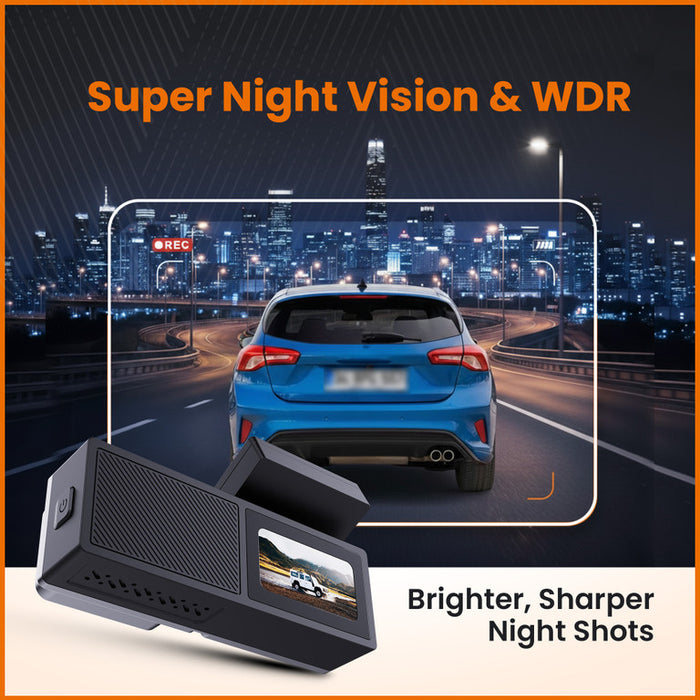Otobots DVR3036 Car Dash Camera with 2K Real QHD, Recording, 24H Parking Monitoring, WiFi App Control, Night Vision, G-Sensor, 1.47" IPS LCD Display, Smart Collision Detection