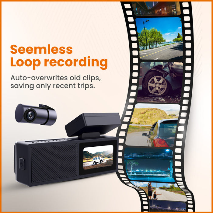 Otobots DVR3036 Car Dash Camera with 2K Real QHD, Recording, 24H Parking Monitoring, WiFi App Control, Night Vision, G-Sensor, 1.47" IPS LCD Display, Smart Collision Detection